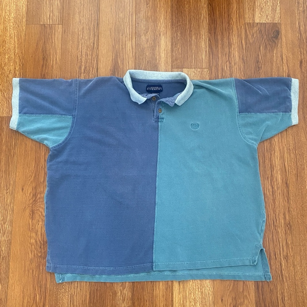 Givenchy Activewear Men's XL Short Sleeve Polo Shirt Blue Color Block